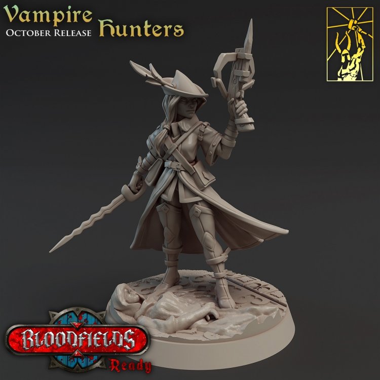 Фигурка Vampire hunter with flamberge and crossbow (Unpainted)