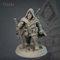 Фигурка Male Dwarf Caravan with staff and sword (Unpainted)