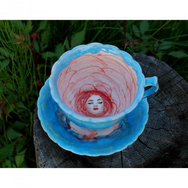 Кружка с блюдцем Fairy Flower
