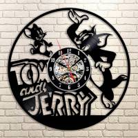 Часы настенные из винила Tom and Jerry [Handmade]