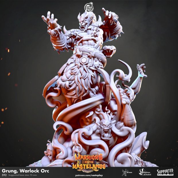 Фигурка Grung - Warlock Orc (Unpainted)