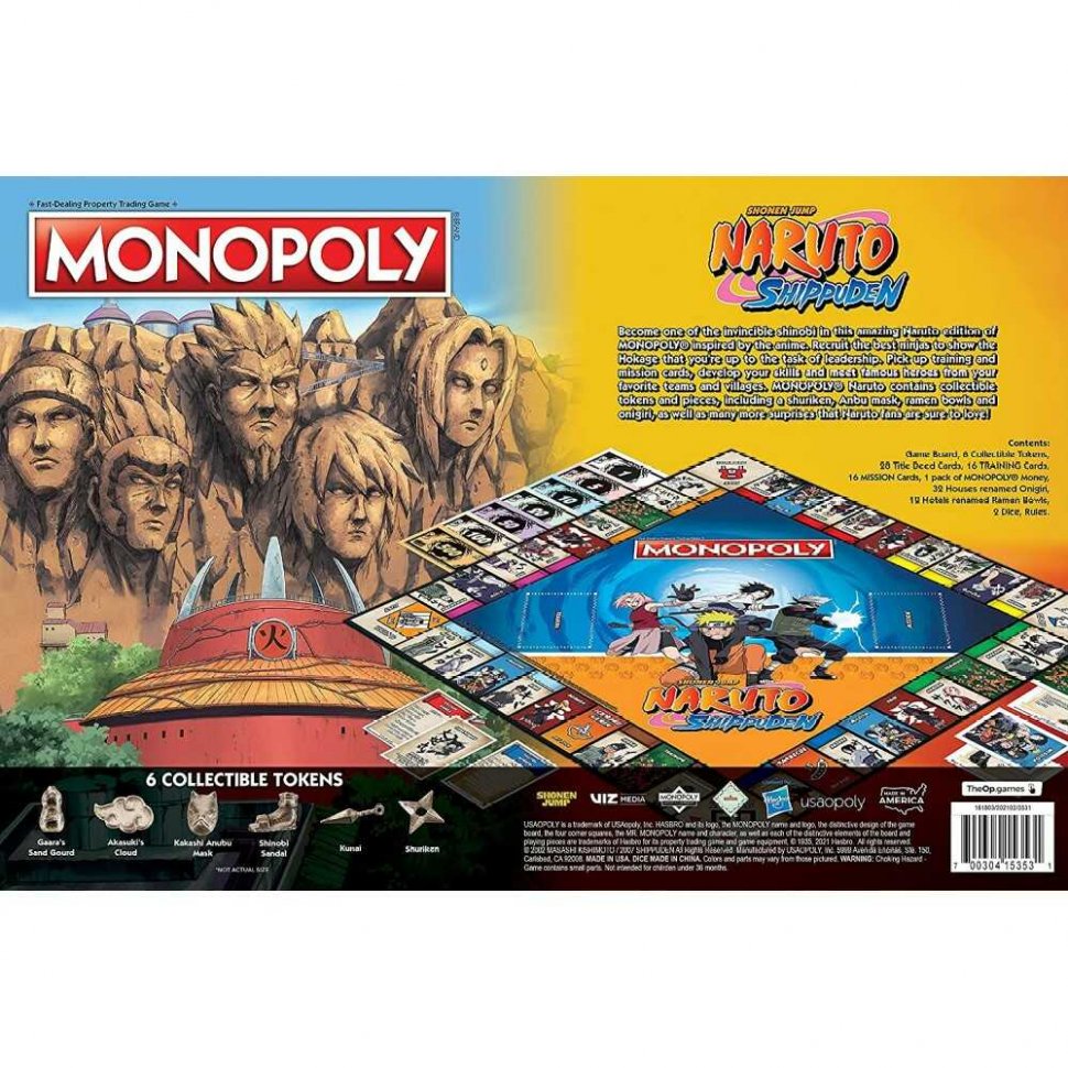 Настольная игра Monopoly: Naruto: Shippuuden Монополия Наруто: Ураганные  хроники Купить в магазине G4SKY.ru