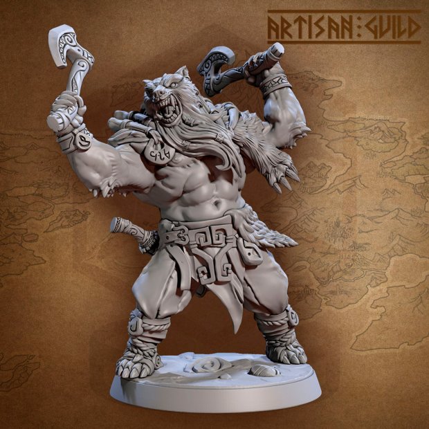 Фигурка Bjorn Haraldsson, barbarian werebear (Unpainted)