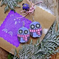 Серьги Owl in Scarf
