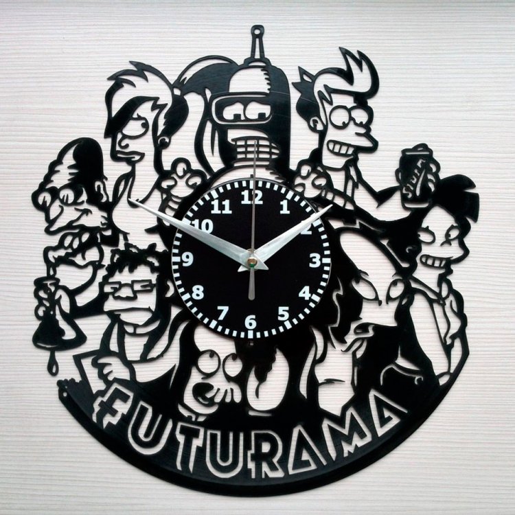 Часы настенные из винила Futurama [Handmade]