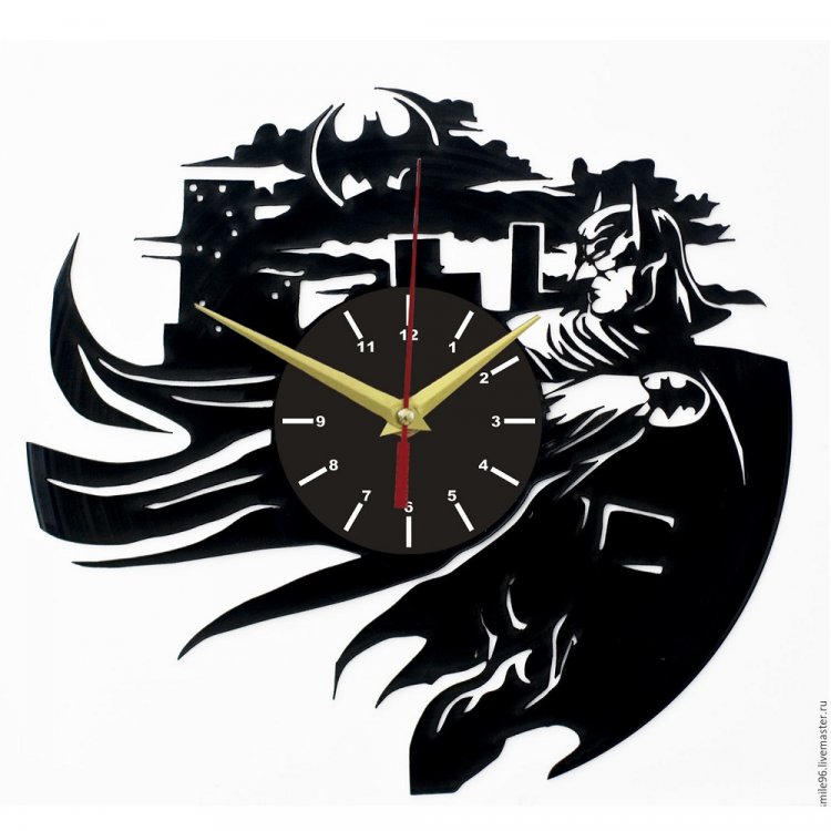 Часы настенные из винила DC Comics - Batman [Handmade]