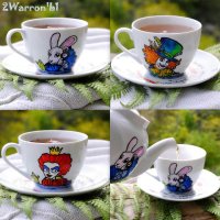 Кружка с блюдцем Alice in Wonderland - Characters [Handmade]