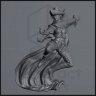 Фигурка Alouin Wild Justice, Swordswoman Warrior (Unpainted)