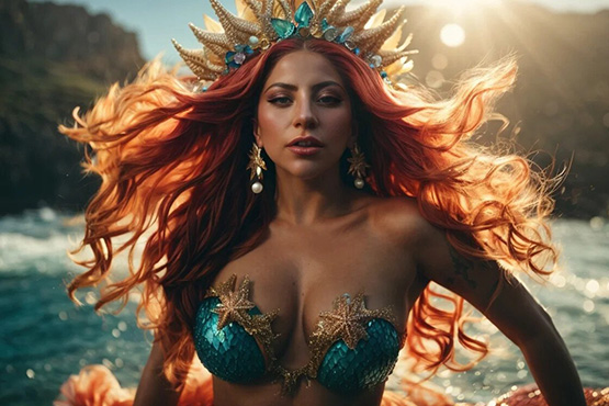 Леди Гага в образах диснеевских принцесс (ИИ)